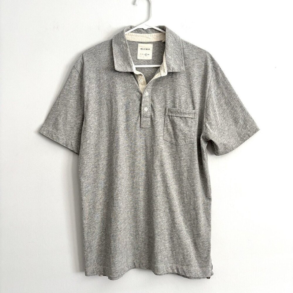 Billy Reid Gray Short Sleeve Polo Shirt with Chest Pocket Men’s Size XL